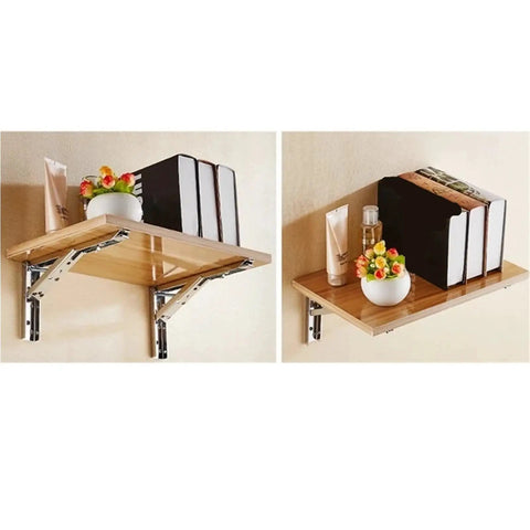 Heavy Duty Folding Shelf Brackets Built From Stainless Steel Collapsible For Tables And Workspaces White 14 Inch Space Saving