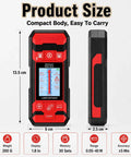 Heavy Duty Wall Scanner And Stud Finder With Smart Sensor Digital Lcd Display showing size details, compact design, and features.