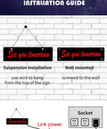 Installation guide for Neon Sign Wall Art Light for Bedroom Bar Pub Club Rave Decor 60x37cm with mounting options