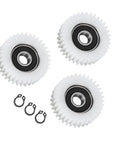 3-Piece Nylon Planetary Gear Set With 36-Tooth Gears For E Motors, white nylon gears with black rings and circlips