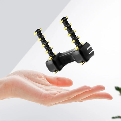High Gain 5.8GHz Yagi Antenna Range Extender for drones held above a hand, black with yellow elements, boosts control and flight distance.
