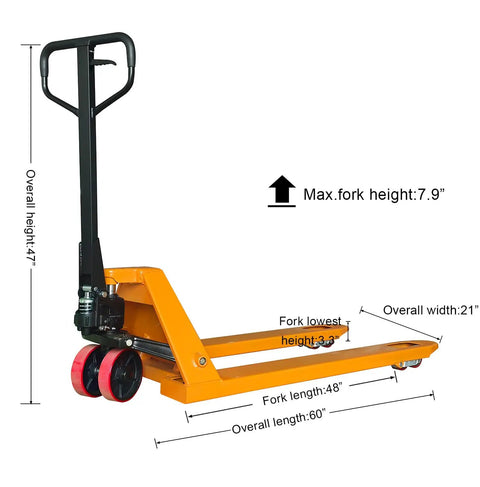 Heavy Duty Manual Pallet Jack Truck Cutting Through The Warehouse Hustle Hauling 6600 Lbs On Dual Pu Wheels Built Different For Smooth Moves And A Whole Lot Less Back Breaking Grunt Work