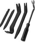 5 Piece Car Trim Removal Tool Kit with auto clip pry tools for door panels dashboard fasteners and push pins, 5 black tools