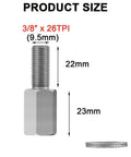 Product size of 2 Pack Bicycle Axle Extenders 3/8-26 TPI Stainless Steel Extension Bolts With Self Locking Washers.