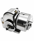 Badass Heavy Duty Universal Dividing Head BS-0 Mount Compatible With Four Or Five Inch Three Jaw Chucks Includes Sturdy Cnc Tailstock for rotary work