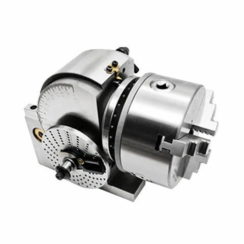 Badass Heavy Duty Universal Dividing Head BS-0 Mount Compatible With Four Or Five Inch Three Jaw Chucks Includes Sturdy Cnc Tailstock for rotary work