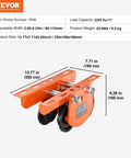 1 Ton Push Beam Trolley For Electric Hoist Dual Wheels Adjustable Beam Width 2.68 To 4.33 In orange with dimensions