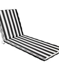 Outdoor Chaise Lounge Cushion 71x22x3 Inches Waterproof PU Coating Fade Resistant With Washable Cover For Poolside Patio Lawn Black White Stripes One Piece folded view