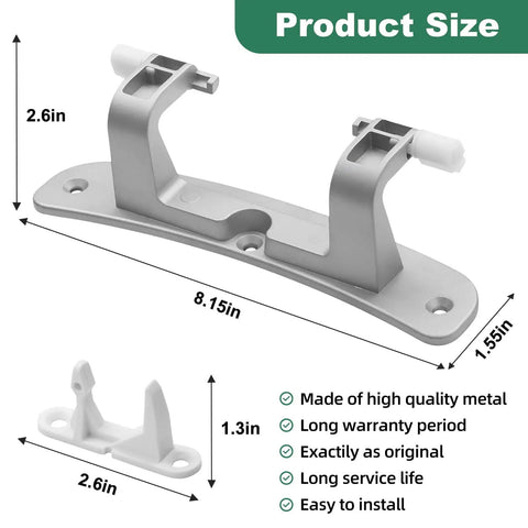 Upgraded 134550800 washer door hinge with bushings and 131763310 striker kit for front load washers, dimensions 8.15x2.6x1.55 inches