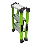 Sure Step 3 Step Double Sided Fiberglass Ladder Workhorse With Quick Setup Nylon Spreader Straps, Slip Resistant Feet