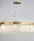 Sleek Gold Glass Pendant Light Adjustable Led Hanging Fixture With Cyan Crystal For Living Room Prime Pick Home Glow Up Solid Setup And Chic Everyday Vibes.
