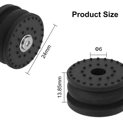 4 Pack Anti Vibration Feet For 3D Printer Universal Rubber Feet Anti Slip Silicone Pads with dimensions shown, top view.