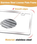 Stainless Steel License Plate Frame And Cover Kit With Clear Flat Shield For Front And Rear Tough As Nails Protection