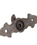 Close-up of a zinc alloy heart latch showing detailed design in antique bronze. Part of Five Piece Set Of Retro Antique Bronze Heart Shaped Box Hasp Lock Latches Featuring Tough As Nails Zinc Alloy Construction And Smooth Brass Plating To Keep Your Jewelry Boxes Solid And Fade Free Always.