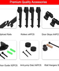 Heavy Duty Bypass Sliding Barn Door Hardware Kit For Double Doors With Single Track Carbon Steel Black Powder Coated accessories