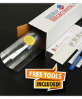 Clear UV Blocking Window Film With Unobstructed View Scratch Resistant Coating Holds Shattered Glass in 24In By 24Ft Roll, tools included