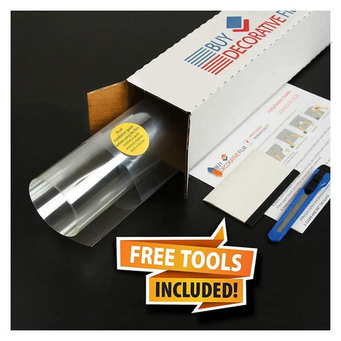 Clear UV Blocking Window Film With Unobstructed View Scratch Resistant Coating Holds Shattered Glass in 24In By 24Ft Roll, tools included