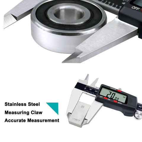 8 Inch Digital Caliper With Stainless Steel Body And Large LCD Screen Auto Off Feature measuring metal component