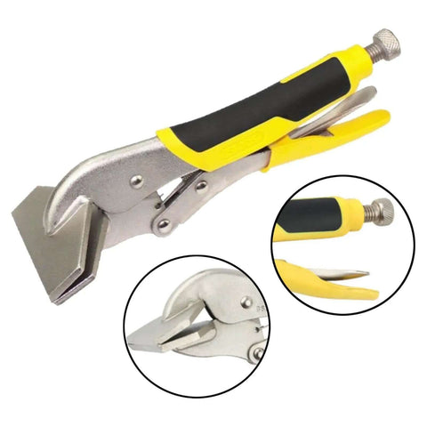 11 Inch Sheet Metal Clamp Locking Pliers For Metal Bending And Forming, heavy duty high carbon steel, quick release jaw, yellow handles