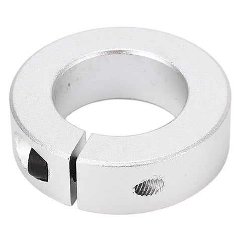 Four Piece Split Shaft Collar Kit In Aluminum Alloy Built For Gear Box Assemblies With One Inch Bore And Screw Clamps That Give You A No Sweat Install Experience Perfect For Any Garage Work Or Machine Build Projects Today. aluminum split shaft collar, 1 inch bore, close-up