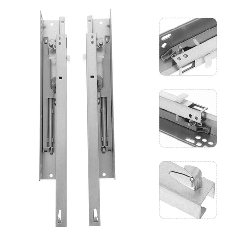 Two Pack Cold Rolled Steel Drawer Slides With Bottom Mounted Concealed Design For Hidden Underside Rails Durable Heavy Duty Guides Smooth Operation Easy Install For Kitchen Office Or Workshop Drawers, 12-inch