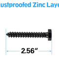Lag Bolt Kit For TV Wall Mount With M8x65mm Lag Bolts And Washers Wood Stud Anchors And Plastic Concrete Anchors Bubble Level Included For Easy Installation Heavy Duty Steel MU0041B featuring a 2.56 inch rustproofed zinc layer bolt.