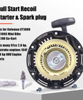 Pull Start Recoil Starter With Spark Plug For 97cc 2.8HP Mini Bikes And Go Karts displayed alongside components.