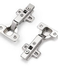 Quick Fix Clip On Full Overlay Cabinet Hinges delivering slick concealed hardware for frameless furniture, 35mm cup diameter.