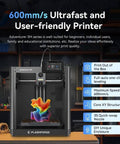 Adventurer 5M 3D Printer With Fully Auto Leveling System And CoreXY Structure Delivers 600mm/s High Speed, 280C Quick Detach Nozzle For Superior Print Quality, A Plug And Play Choice For Rookies To Pros.