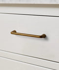10 Pack Vintage Antique Brass Cabinet Pulls With An Exact 5 Inch Hole Center Solid Zinc Alloy Drawer Handles Dang Sturdy Finish For All Household Fixtures on white drawer.