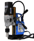 Champion AC50 portable magnetic drill press, blue body with black handles and power cord
