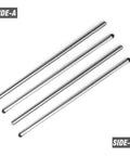 Engine Push Rod Kit With Valve Cover Gasket Bundle Includes 4 Push Rods And 2 Gaskets Replaces 498746 690981 690982 Fits 4015770123 Through 4015770133 Series Durable OEM Style Replacement For Smooth Running. four silver steel push rods, side view