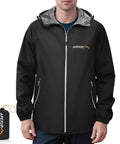 Packable Mens Rain Jacket With Reflective Zipper Ultralight Waterproof Windbreaker Hooded Raincoat For Outdoor Run Hike Travel And Cycle All Weather Black Large
