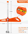 Foldable Drywall Cutter With 23 Bearing System And Dual Handle Positioning For Precise Sheetrock Cuts On Quarter To Half Inch Boards Includes Pro Grade Snap Off Blade Blade Storage Slot And Carry Bag, 32.28in size