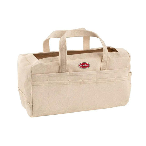 Original Rigger Bag Tool Organizer With 30 Pockets And Rigid 24 Oz Duckwear Canvas Bottom Heavy Duty Web Handles Beige Classic Rigging Tool Carrier For Construction And Trades