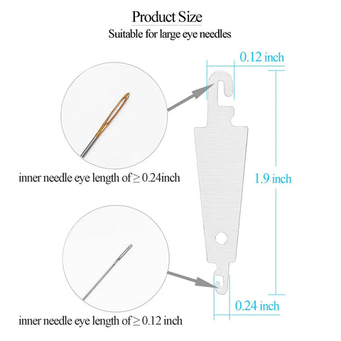 Diagram of 36 Pieces Stainless Steel Needle Threaders In Clear Box For No Fuss Hand Sewing And Embroidery Cross Stitch And Large Eye Needle Crafting