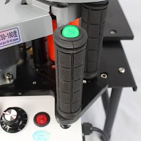 Close-up of handle and controls on Portable Edge Bander For Woodworking, Pro Grade Glue System