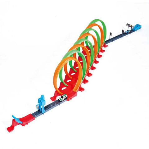 Crazy Fun 360 Degree Loop Track With Eight Loops And Five 1 To 64 Scale Toy Cars Easy Storage Perfect Gift For Boys Aged 3 To 7