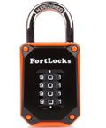 Orange Beefy Heavy Duty Gym Locker Padlock With 4 Digit Combination Hardened Stainless Steel Body Weatherproof Outdoor Security