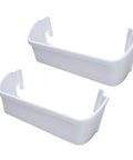 2 Pack ER240323001 Refrigerator Door Bin Replacement For Electrolux White, durable fit, side view, showing two white bins