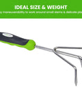 Hand Cultivator Rake Tiller Tool With Stainless Steel Tines For Pro Grade Rugged Strength And Rust Resistance Ergonomic Handle