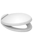 Soft Close Oval Toilet Seat Ebony With Concealed Hinges, Durable High-Impact Polypropylene, Easy Clean, closed position.