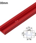 500mm Aluminum T Track Miter Jig For Woodworking Router Table With Red T Slot Track And Quick Acting Clamp