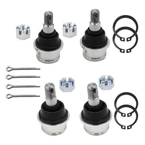 ATV Beefy Heavy Duty Ball Joint Kit Set Of 4 For Rancher 350 TRX350TM 420 TRX420FE And 400 Models Upper And Lower Joints Replaces OEM 51375-HP5-601 And 51355-HP5-601, set of 4 with boots, nuts, cotter pins