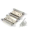 3-Inch Double Action Spring Hinge For Saloon And Cafe Doors, Stainless Steel Build, 2-Piece Set with screws on white background
