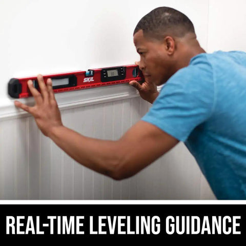 Pro Grade Digital Level With High Contrast Blue Vials Backlit LCD Screen Auto Adjusts For Any Orientation Reads Vertical And Horizontal Levels From Any Angle Handy Precision Leveling Tool For DIYers And Pros