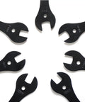 Ultra Slim Bike Cone Wrench Set For Tight Hub Gaps Cone Spanner Tool Kit 7 Piece Bicycle Wheel Hub Repair Wrenches arranged in circle