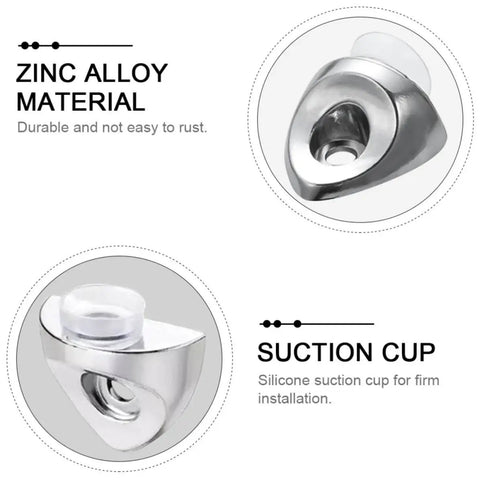 20Pcs Zinc Alloy Shelf Pegs for Glass Cabinet Shelves with suction cup for easy manual install and heavy-duty support