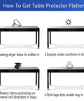 Instructions to flatten Clear 14x24 Inch Desk Blotter Mat Transparent PVC Table Protector Pad For Small Offices on table