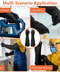 Tough As Nails 22 Inch Heavy Duty Rubber Gloves For Household Chores And Professional Cleaning Reusable Chemical Resistant Safety Gear With Ergonomic Comfort Fit used in auto repair and cleaning.